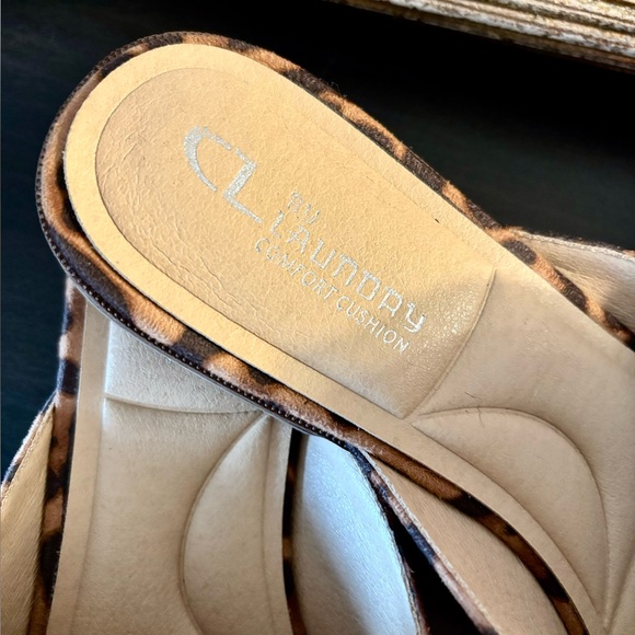 CL by LAUNDRY Leopard Print Flat Mules 8.5US - Picture 9 of 11